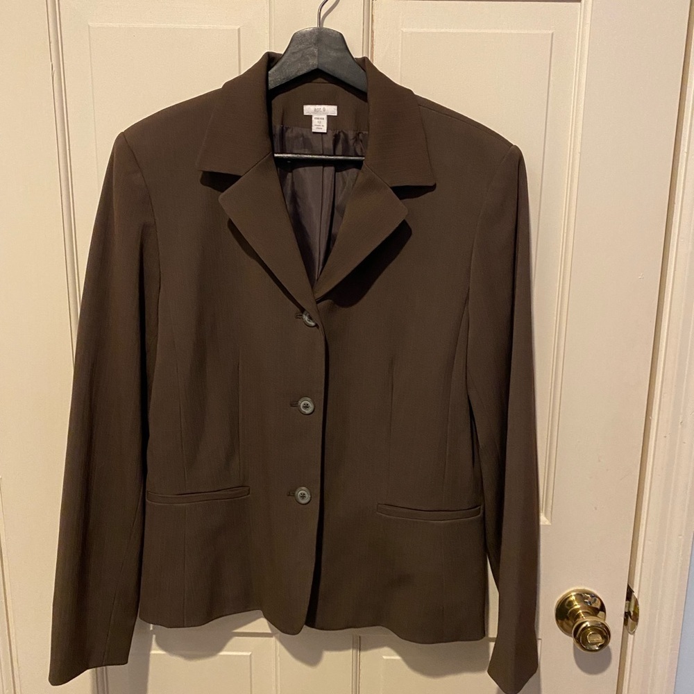 Apt. 9 Chocolate Brown Suit Jacket SIZE 12